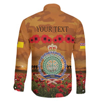 Niue ANZAC Day Personalised Family Matching Short Sleeve Bodycon Dress and Hawaiian Shirt with Poppy Field LT9 - Polynesian Pride
