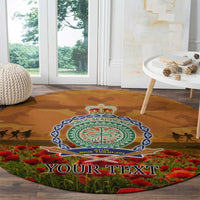 Niue ANZAC Day Personalised Round Carpet with Poppy Field LT9 - Polynesian Pride