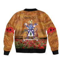 Norfolk Island ANZAC Day Personalised Bomber Jacket with Poppy Field LT9 - Polynesian Pride