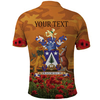 Norfolk Island ANZAC Day Personalised Polo Shirt with Poppy Field LT9 - Polynesian Pride