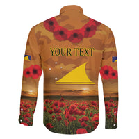 Tokelau ANZAC Day Personalised Family Matching Off Shoulder Short Dress and Hawaiian Shirt with Poppy Field LT9 - Polynesian Pride