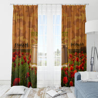 Tokelau ANZAC Day Personalised Window Curtain with Poppy Field LT9 - Polynesian Pride