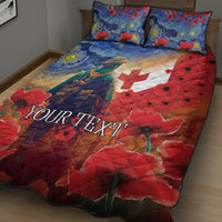 Tonga ANZAC Day Personalised Quilt Bed Set Soldier Te Tau Manatui Kinautolu with Poppy Field LT9 - Polynesian Pride
