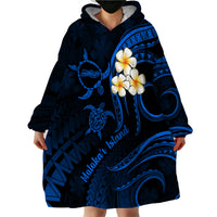 Hawaii Wearable Blanket Hoodie Molokai Islands Polynesian Sunset Plumeria Blue Vibe LT9 - Polynesian Pride