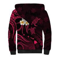 Hawaii Sherpa Hoodie Molokai Islands Polynesian Sunset Plumeria Pink Vibe LT9 - Polynesian Pride