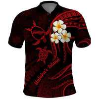 Polynesian Hawaii Polo Shirt Molokai Islands with Pacific Plumeria Red Vibe LT9 Red - Polynesian Pride