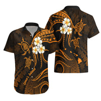 Hawaii Hawaiian Shirt Lanai Islands Polynesian Sunset Plumeria Gold Vibe LT9 - Polynesian Pride