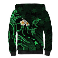 Hawaii Sherpa Hoodie Lanai Islands Polynesian Sunset Plumeria Green Vibe LT9 - Polynesian Pride