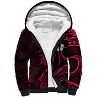 Hawaii Sherpa Hoodie Lanai Islands Polynesian Sunset Plumeria Pink Vibe LT9 Unisex Pink - Polynesian Pride