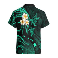 Polynesian Hawaii Hawaiian Shirt Lanai Islands with Pacific Plumeria Turquoise Vibe LT9 - Polynesian Pride