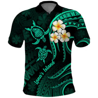 Polynesian Hawaii Polo Shirt Lanai Islands with Pacific Plumeria Turquoise Vibe LT9 Turquoise - Polynesian Pride