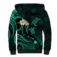 Polynesian Hawaii Sherpa Hoodie Lanai Islands with Pacific Plumeria Turquoise Vibe LT9 - Polynesian Pride