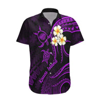 Polynesian Hawaii Hawaiian Shirt Kauai Islands with Pacific Plumeria Purple Vibe LT9 Purple - Polynesian Pride