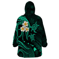 Polynesian Hawaii Wearable Blanket Hoodie Kauai Islands with Pacific Plumeria Turquoise Vibe LT9 - Polynesian Pride