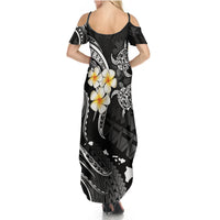 Polynesian Hawaii Summer Maxi Dress Kauai Islands with Pacific Plumeria White Vibe LT9 - Polynesian Pride