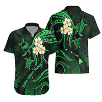 Hawaii Hawaiian Shirt Kahoolawe Islands Polynesian Sunset Plumeria Green Vibe LT9 - Polynesian Pride