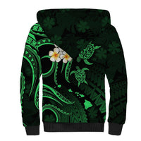 Hawaii Sherpa Hoodie Kahoolawe Islands Polynesian Sunset Plumeria Green Vibe LT9 - Polynesian Pride