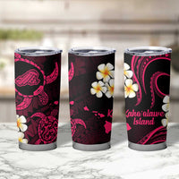 Hawaii Kahoolawe Islands Pacific Plumeria Tumbler Cup Pink Polynesian Tattoo