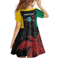 Personalised PNG Hela Province Family Matching Summer Maxi Dress and Hawaiian Shirt Bird of Paradise Tattoo Flag Motif - Polynesian Pride