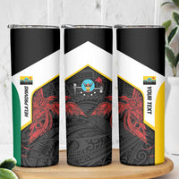 Personalised PNG Hela Province Skinny Tumbler Bird of Paradise Tattoo Flag Motif - Polynesian Pride