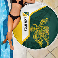 Personalised PNG Jiwaka Province Beach Blanket Bird of Paradise Tattoo Flag Motif - Polynesian Pride