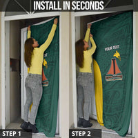 Personalised PNG Jiwaka Province Door Cover Bird of Paradise Tattoo Flag Motif - Polynesian Pride