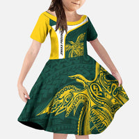 Personalised PNG Jiwaka Province Family Matching Mermaid Dress and Hawaiian Shirt Bird of Paradise Tattoo Flag Motif - Polynesian Pride