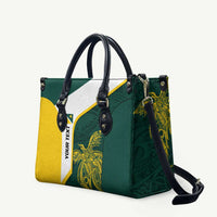 Personalised PNG Jiwaka Province Leather Bag Bird of Paradise Tattoo Flag Motif - Polynesian Pride