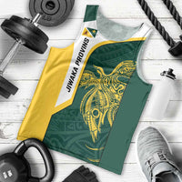 Personalised PNG Jiwaka Province Men Tank Top Bird of Paradise Tattoo Flag Motif - Polynesian Pride
