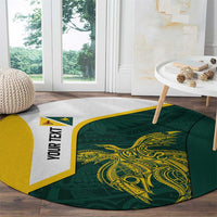 Personalised PNG Jiwaka Province Round Carpet Bird of Paradise Tattoo Flag Motif - Polynesian Pride