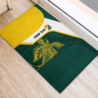 Personalised PNG Jiwaka Province Rubber Doormat Bird of Paradise Tattoo Flag Motif - Polynesian Pride