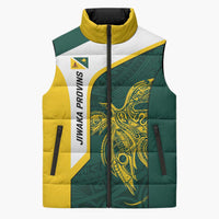 Personalised PNG Jiwaka Province Sleeveless Puffer Jacket Bird of Paradise Tattoo Flag Motif - Polynesian Pride