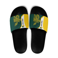 Personalised PNG Jiwaka Province Slide Sandals Bird of Paradise Tattoo Flag Motif - Polynesian Pride