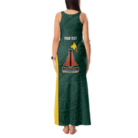 Personalised PNG Jiwaka Province Tank Maxi Dress Bird of Paradise Tattoo Flag Motif - Polynesian Pride