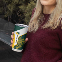 Personalised PNG Jiwaka Province Tumbler Cup Bird of Paradise Tattoo Flag Motif - Polynesian Pride