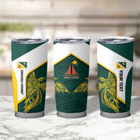 Personalised PNG Jiwaka Province Tumbler Cup Bird of Paradise Tattoo Flag Motif - Polynesian Pride