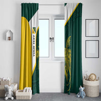 Personalised PNG Jiwaka Province Window Curtain Bird of Paradise Tattoo Flag Motif - Polynesian Pride