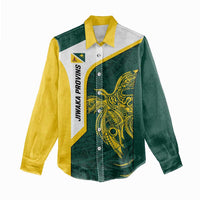 Personalised PNG Jiwaka Province Women Casual Shirt Bird of Paradise Tattoo Flag Motif - Polynesian Pride