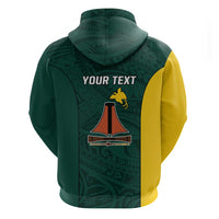 Personalised PNG Jiwaka Province Zip Hoodie Bird of Paradise Tattoo Flag Motif - Polynesian Pride