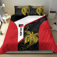 Personalised PNG Sandaun Province Bedding Set Bird of Paradise Tattoo Flag Motif - Polynesian Pride