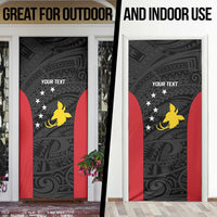 Personalised PNG Sandaun Province Door Cover Bird of Paradise Tattoo Flag Motif - Polynesian Pride