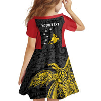Personalised PNG Sandaun Province Family Matching Long Sleeve Bodycon Dress and Hawaiian Shirt Bird of Paradise Tattoo Flag Motif - Polynesian Pride
