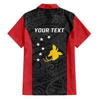 Personalised PNG Sandaun Province Family Matching Short Sleeve Bodycon Dress and Hawaiian Shirt Bird of Paradise Tattoo Flag Motif - Polynesian Pride