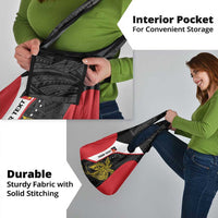 Personalised PNG Sandaun Province Grocery Bag Bird of Paradise Tattoo Flag Motif - Polynesian Pride