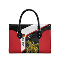 Personalised PNG Sandaun Province Leather Bag Bird of Paradise Tattoo Flag Motif - Polynesian Pride