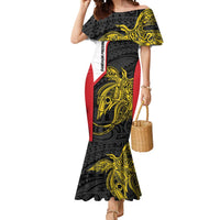 Personalised PNG Sandaun Province Mermaid Dress Bird of Paradise Tattoo Flag Motif - Polynesian Pride