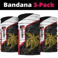 Personalised PNG Sandaun Province Neck Gaiter Bird of Paradise Tattoo Flag Motif - Polynesian Pride