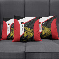 Personalised PNG Sandaun Province Pillow Cover Bird of Paradise Tattoo Flag Motif - Polynesian Pride