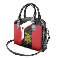 Personalised PNG Sandaun Province Shoulder Handbag Bird of Paradise Tattoo Flag Motif - Polynesian Pride