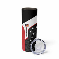 Personalised PNG Sandaun Province Skinny Tumbler Bird of Paradise Tattoo Flag Motif - Polynesian Pride